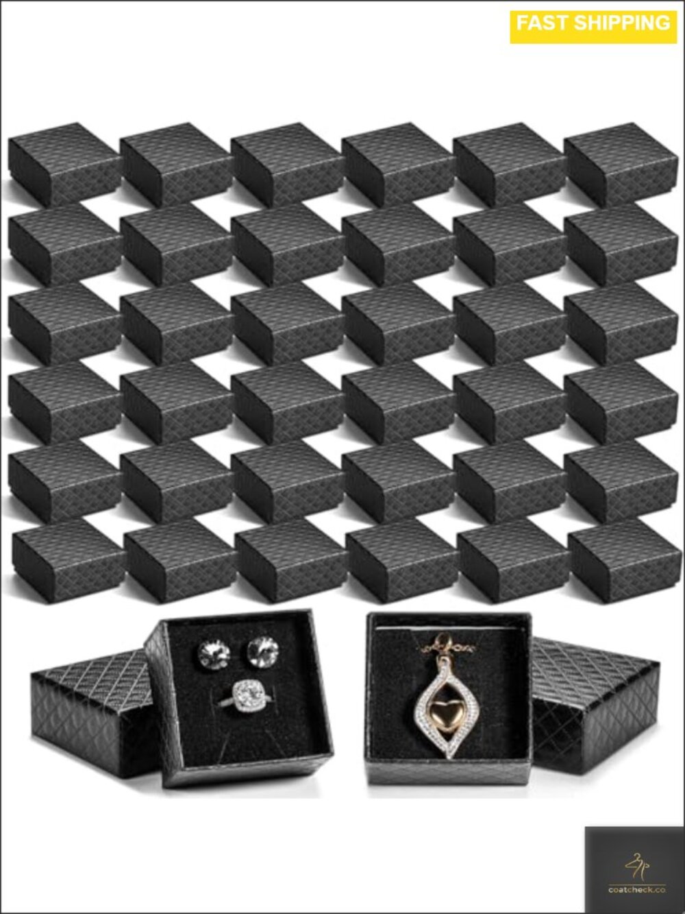 100 Pcs Velvet Sponge Lined Jewelry Gift Boxes for Rings Earrings